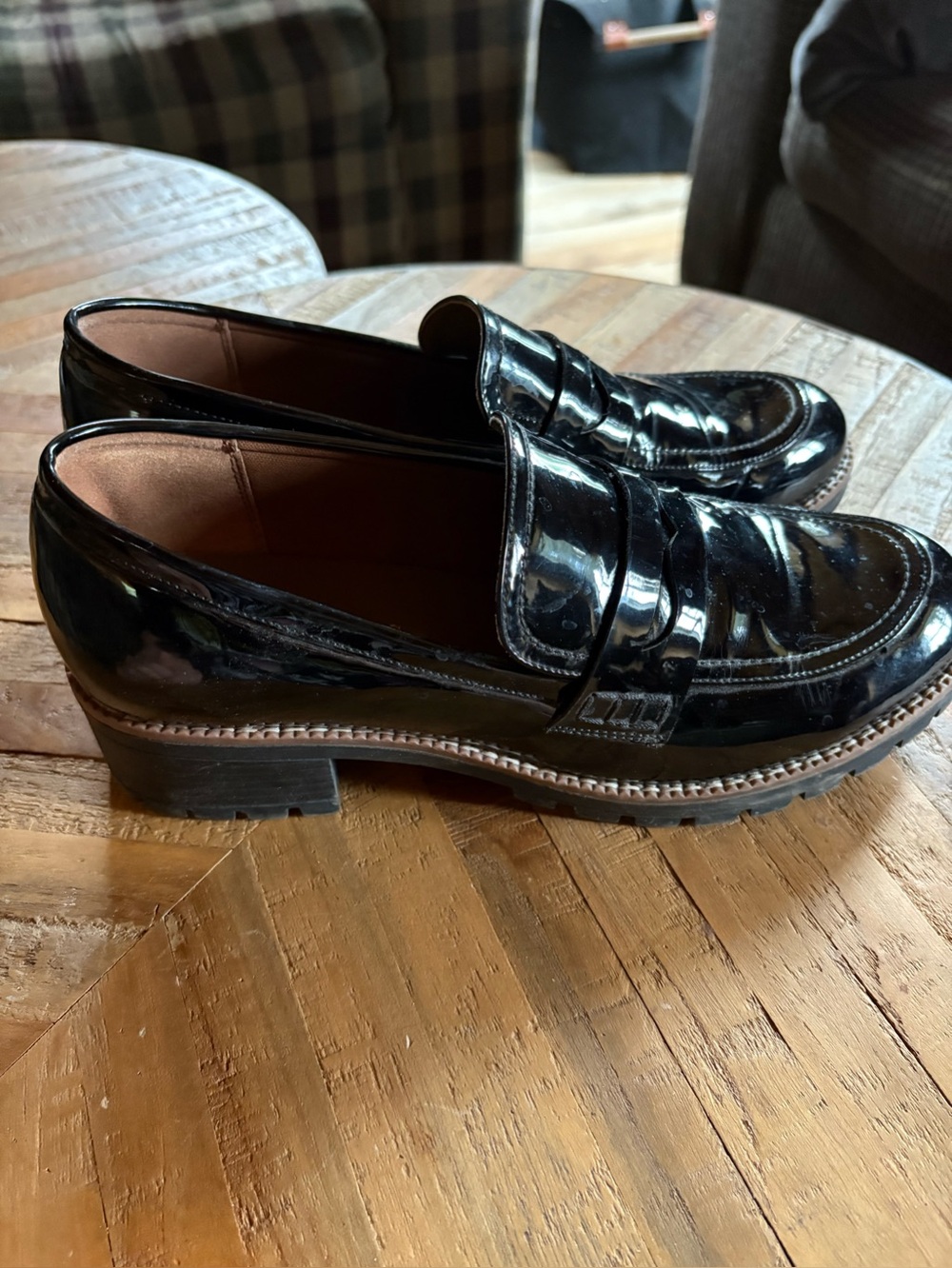 Dream Pairs Black Vegan Patent Leather Penny Loafers - Picture 3 of 9